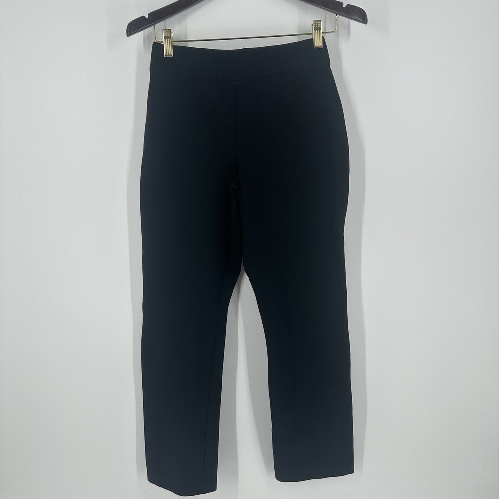 Spanx High Waist Straight Leg Ponte Ankle Pants Black Size Small Pull On Stretch